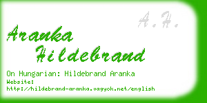 aranka hildebrand business card